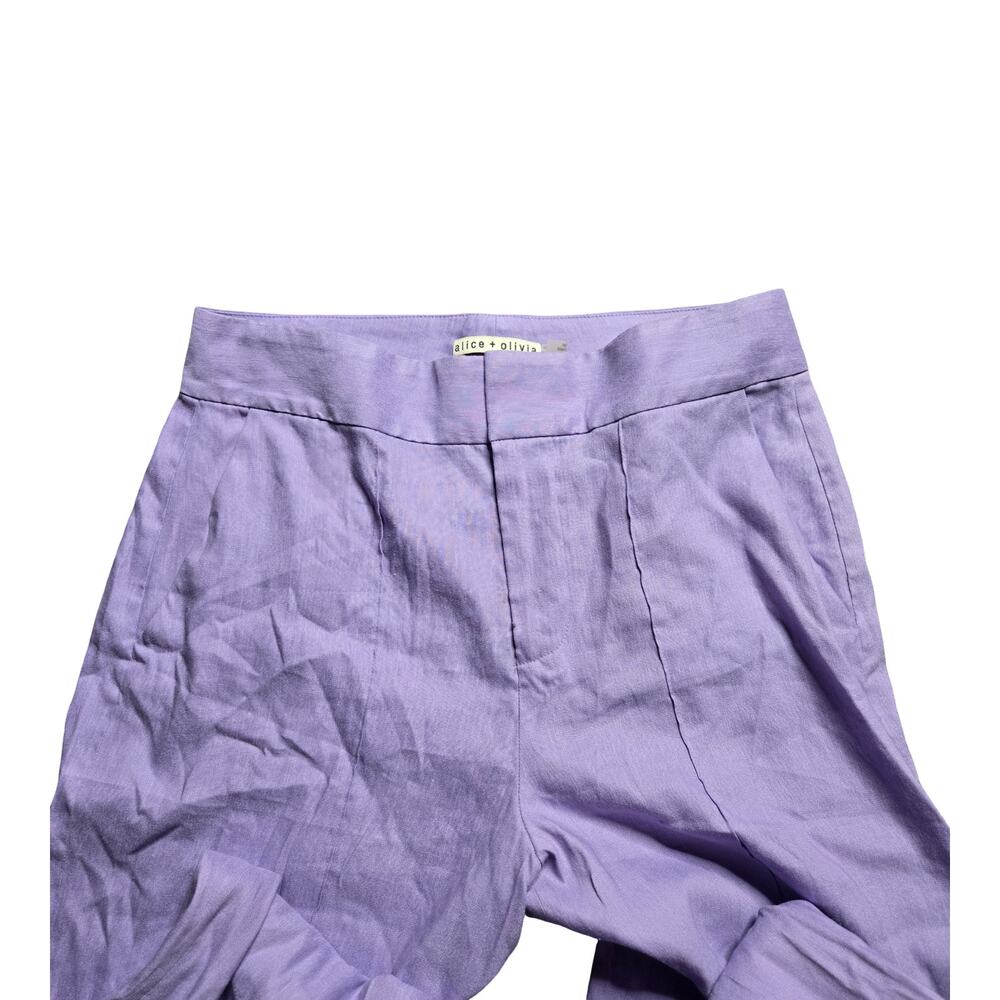 Alice + Olivia Dylan High Waist Purple Pants Size: 8 - Picture 3 of 6